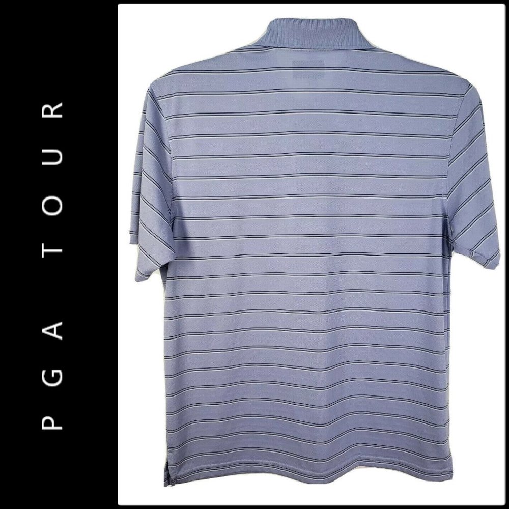 PGA Tour Men’s Pinstrip Polo Golf Shirt Size Large - Picture 8 of 8